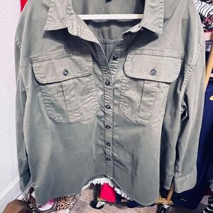Banana Republic army green button down Shirt